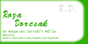 roza dorcsak business card